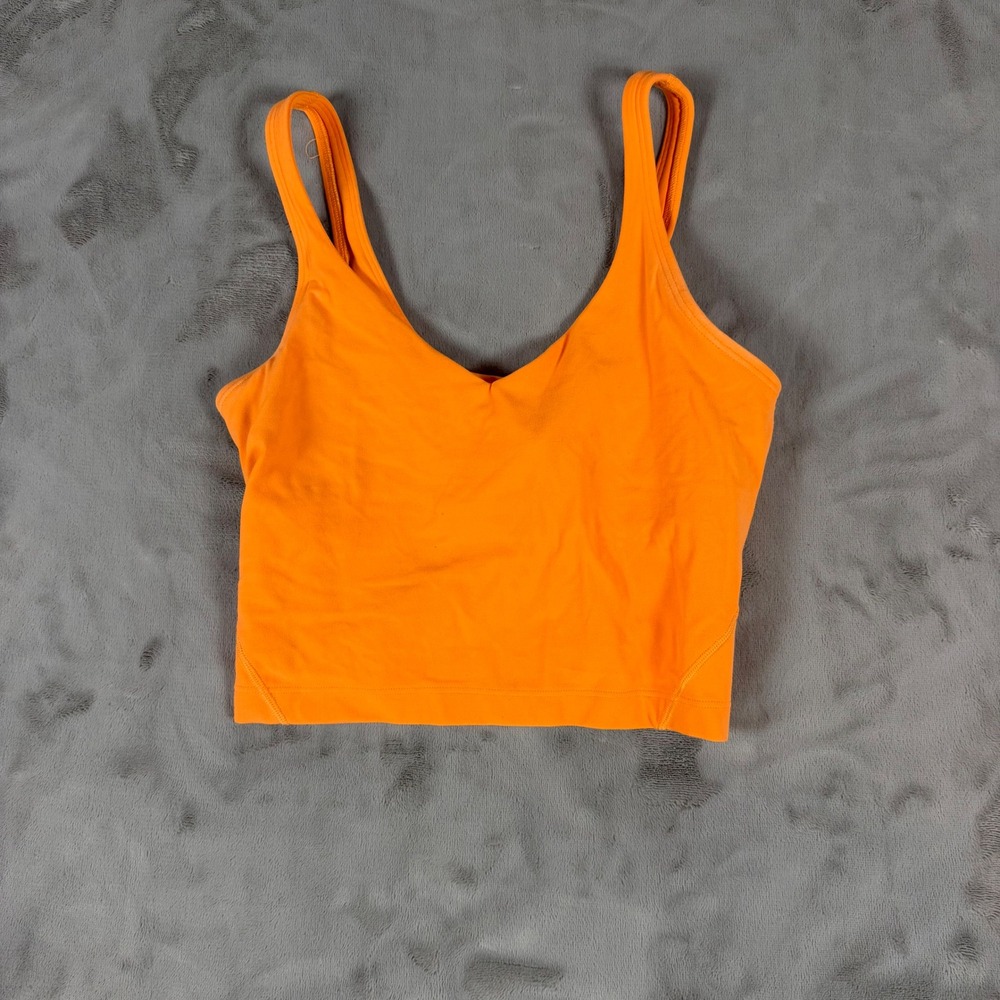 Lululemon Align Tank Top Orange Nulu Yoga Bra Size 4